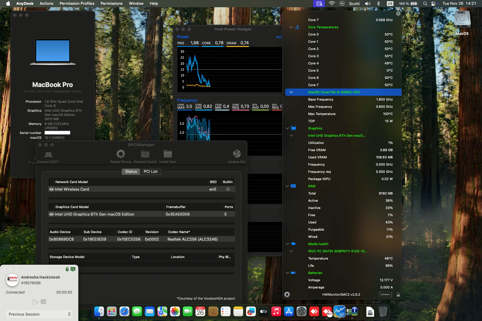 Success Hackintosh macOS Sequoia 15.1 Build 24B83 in Huawei Matebook X Pro 2019